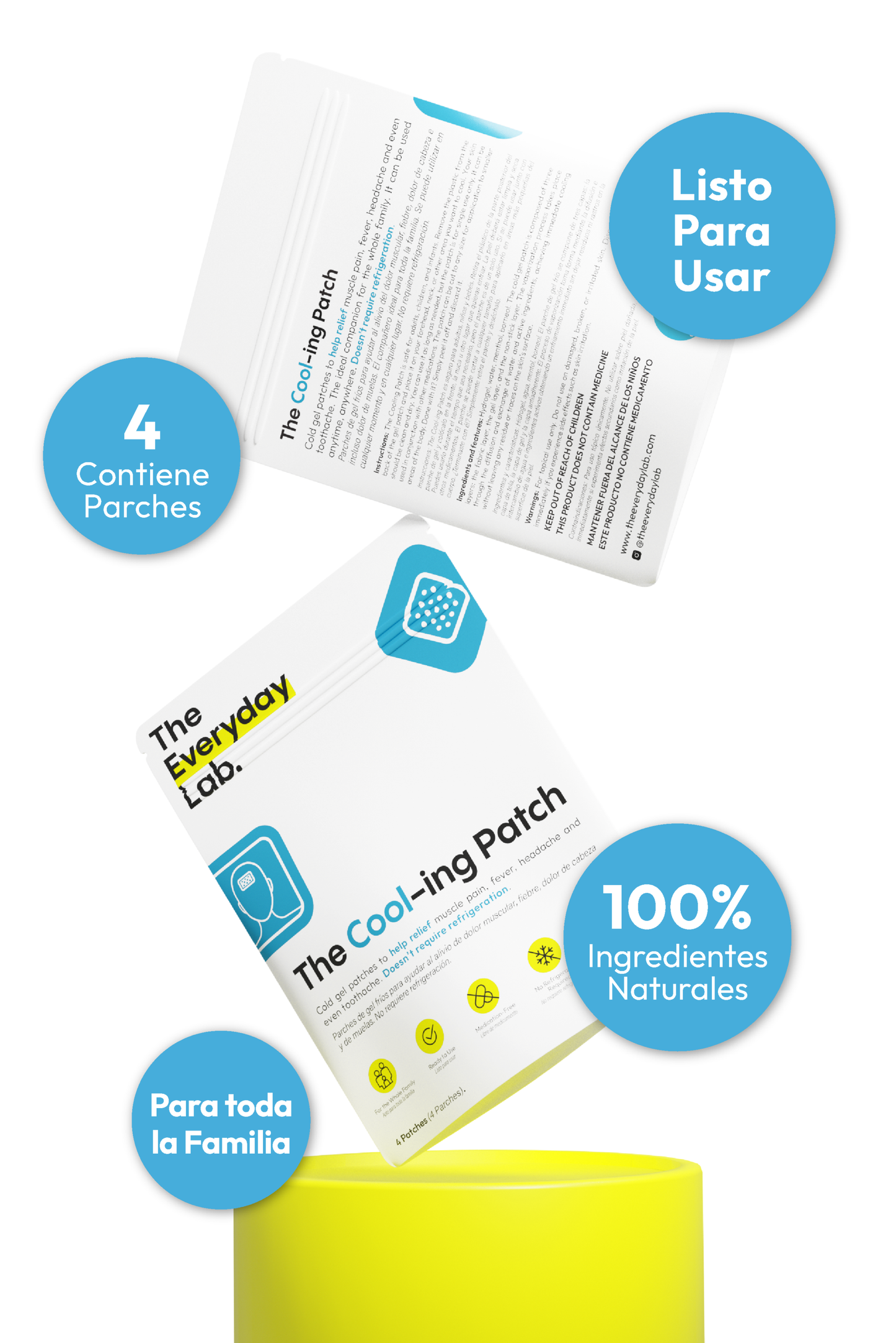 The Cool-ing Patch | Parche frío para dolor o migraña para Adultos
