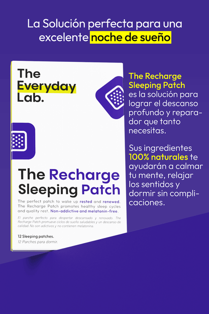 Parche transdérmico para dormir sin melatonina de The Everyday Lab con ingredientes herbolarios.