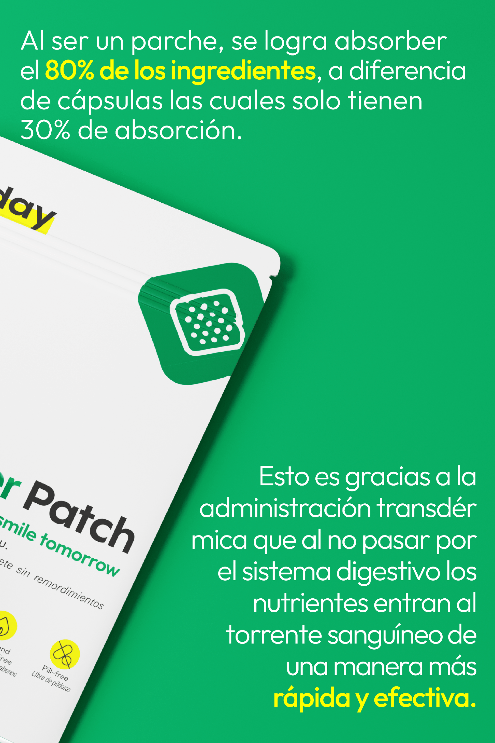 Parche Anti Cruda Travel Size de The Everyday Lab paquete con 6 parches transdérmicos para prevenir resaca