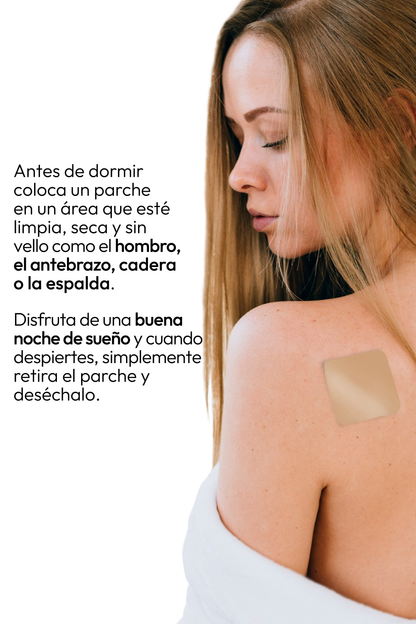Parche para Dormir con Melatonina Travel Size de The Everyday Lab en empaque compacto con 6 parches transdérmicos para sueño reparador.