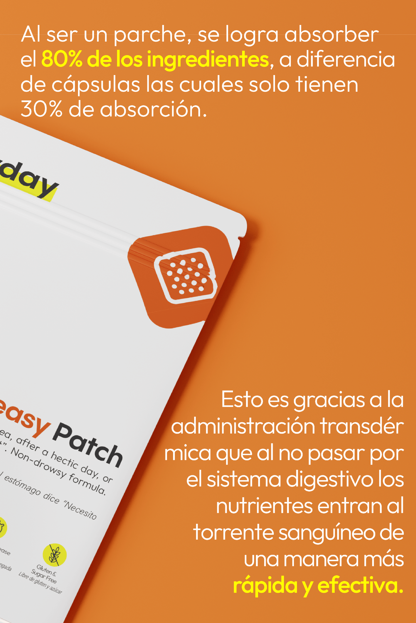 Parche para el Mareo Travel Size de The Everyday Lab en empaque compacto con 6 parches anti náuseas para viajes