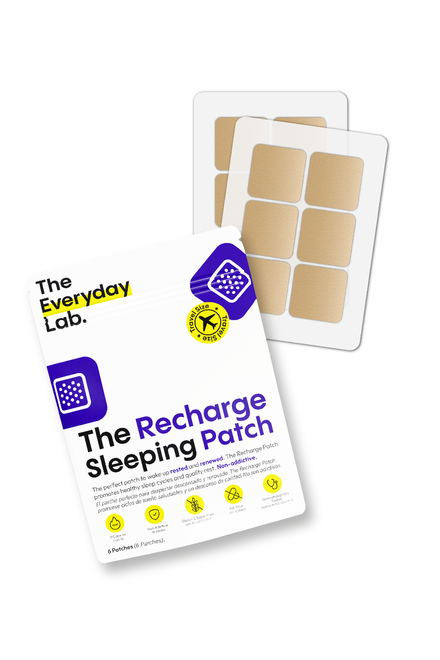 Parche para Dormir con Melatonina Travel Size de The Everyday Lab con 6 parches transdérmicos para sueño reparador.
