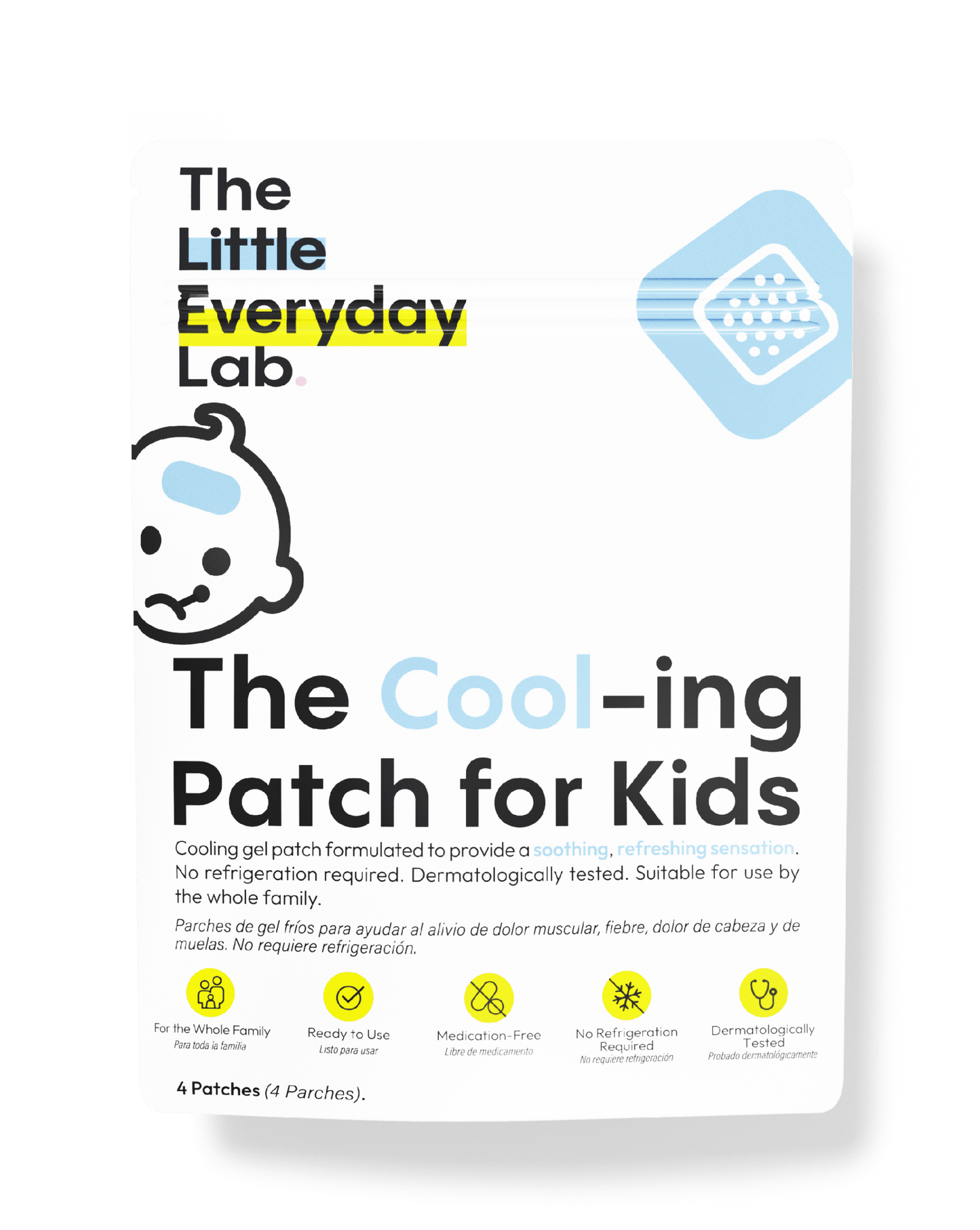 The Cool-ing Patch for Kids cooling gel patch for natural fever and pain relief in children medication-free and ready to use