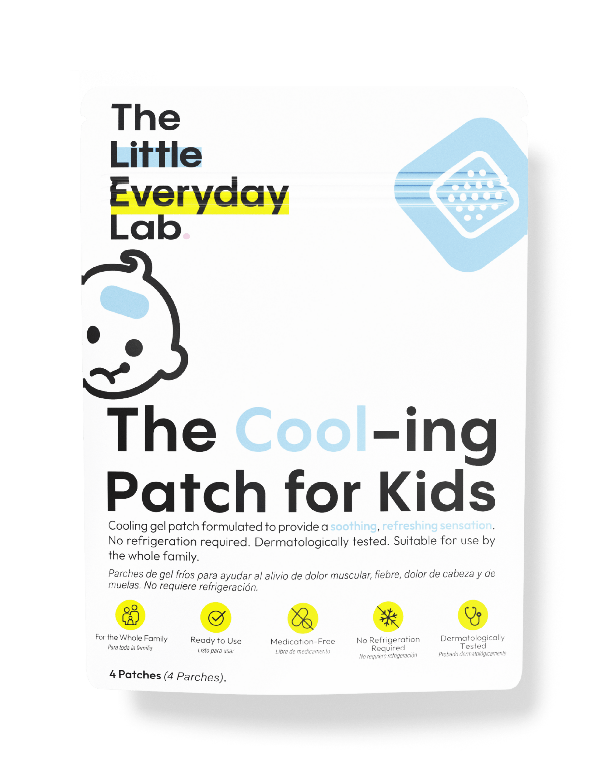 The Cool-ing Patch for Kids cooling gel patch for natural fever and pain relief in children medication-free and ready to use