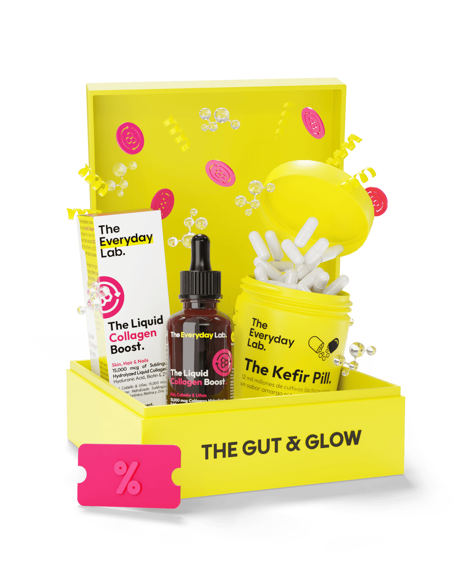The Gut & Glow cuidado de piel e intestino con colágeno sublingual y probióticos para belleza y bienestar