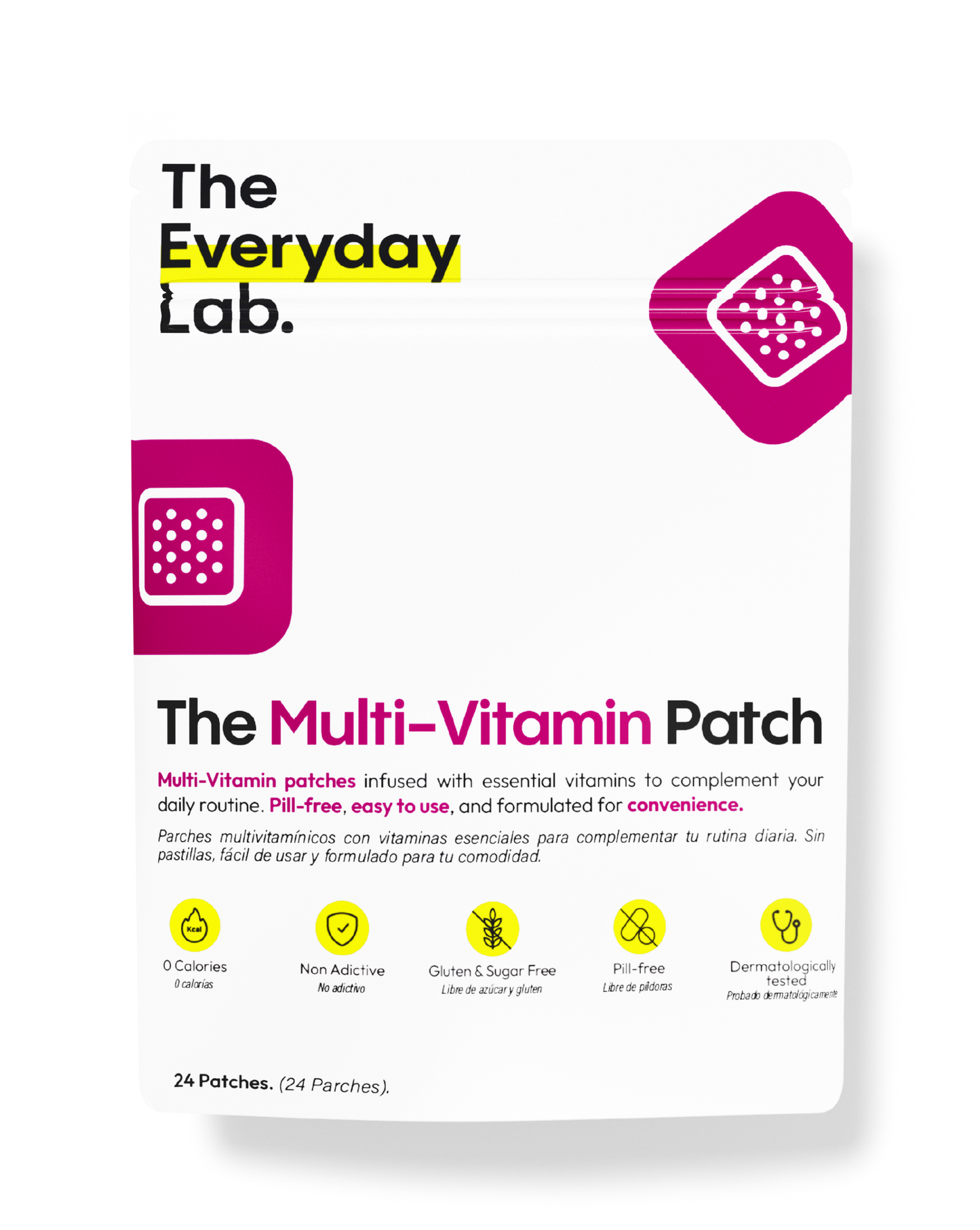 Paquete de parches multivitamínicos The Multi-Vitamin Patch para energía, inmunidad y bienestar diario.