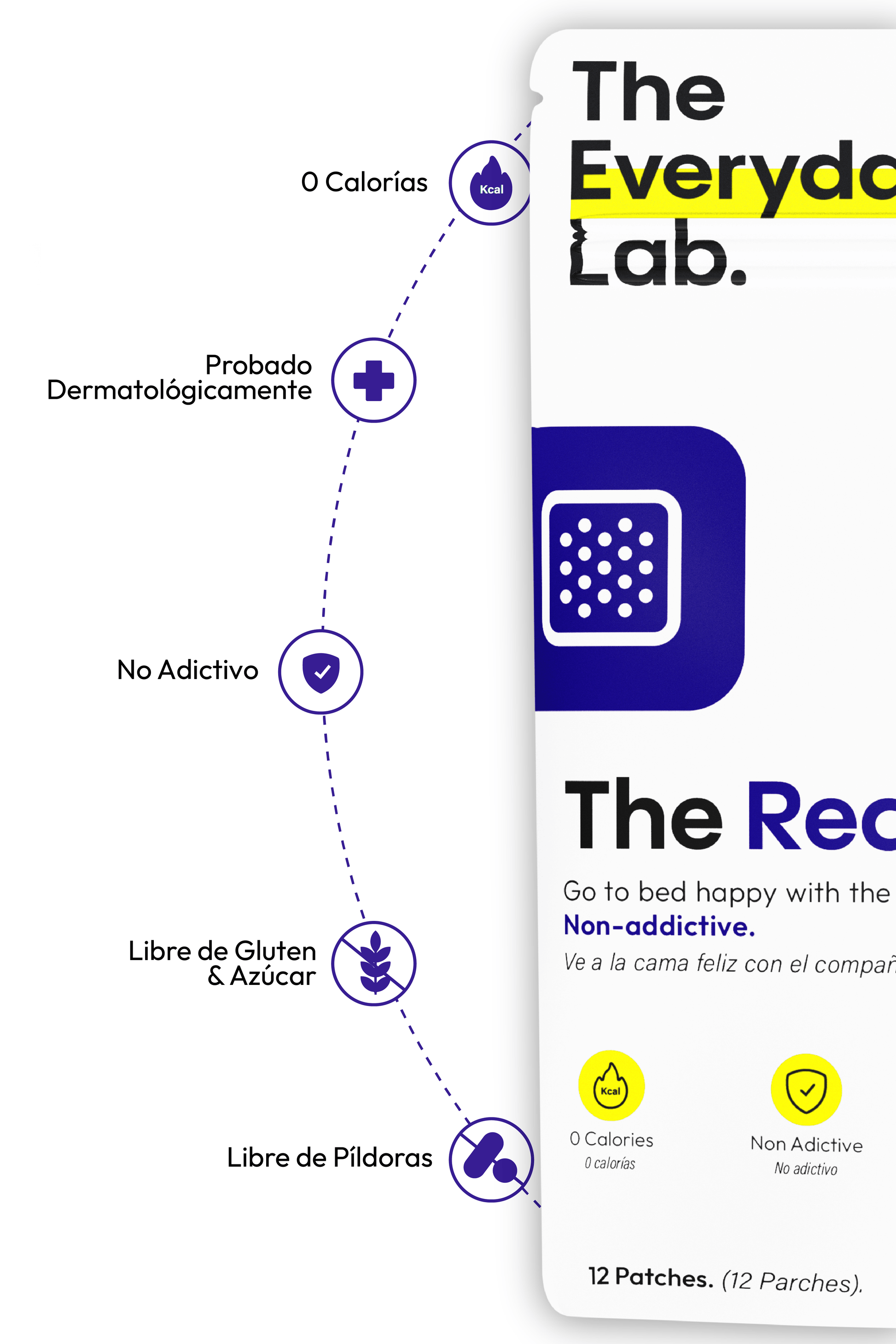 Recharge Sleeping Patch Everyday Lab – modo de uso aplica en zona sin vello 30 minutos antes de dormir