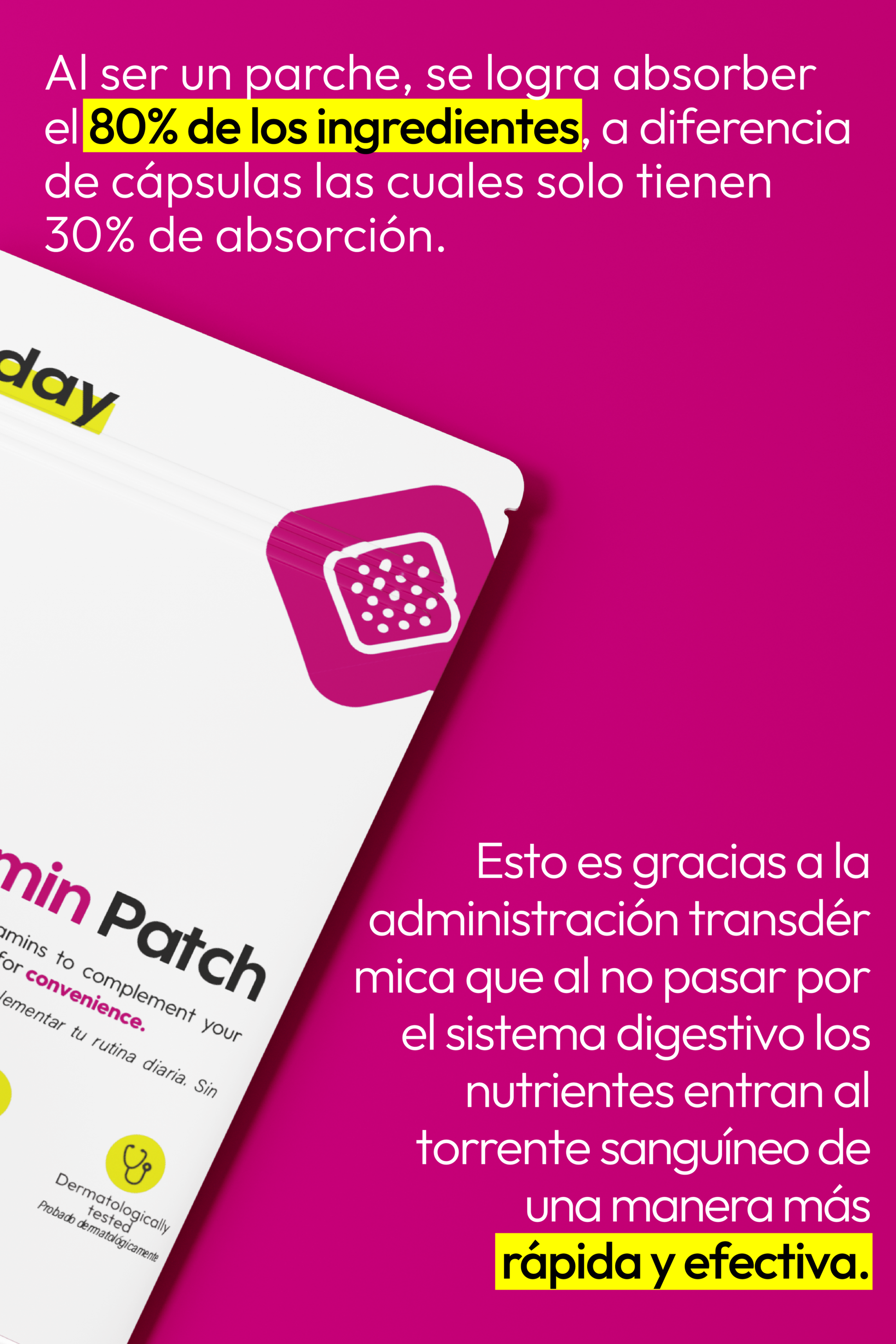 The Multi-Vitamin Patch, todas tus vitaminas en un solo parche.